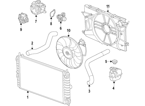 2017 Buick Cascada Fan Shroud Diagram for 13394454