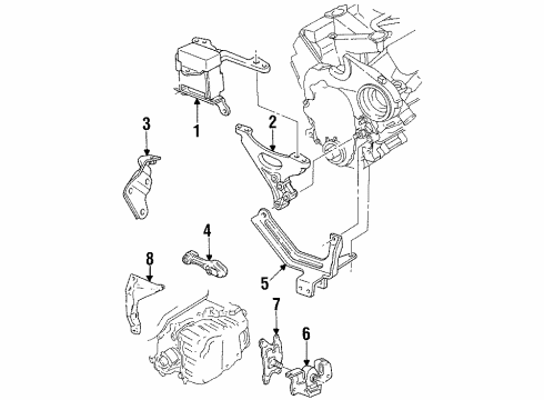 1996 Oldsmobile Achieva Engine & Trans Mounting Diagram 2 - Thumbnail