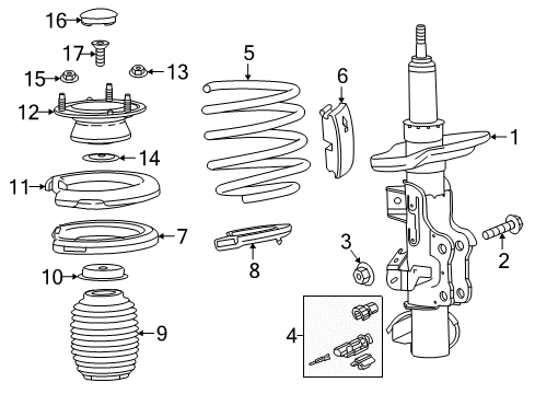 2016 Cadillac ATS Strut Bolt Diagram for 11547494