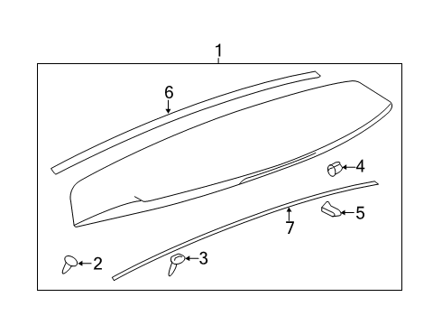 2011 GMC Acadia Spoiler Assembly Stud, Rear Diagram for 11561972
