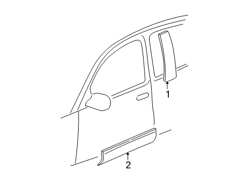2003 Buick Park Avenue Exterior Trim - Front Door Diagram