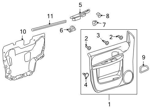 2006 Buick Terraza Interior Trim - Front Door Diagram