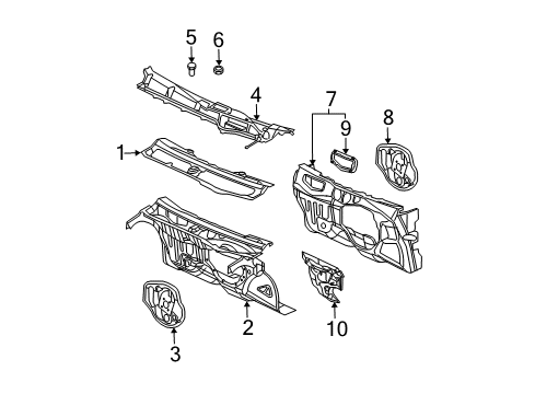 2004 Saturn Ion Cowl Diagram