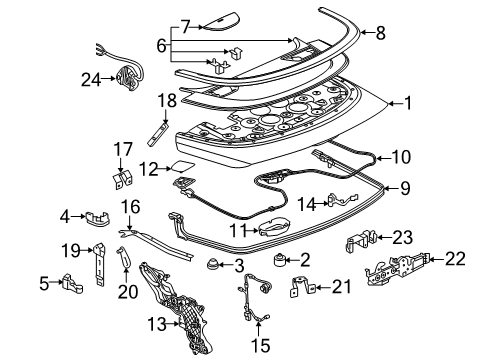 2016 Buick Cascada Bumper, Rear Compartment Lid Or Tailgate Diagram for 13394545
