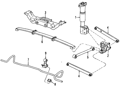 1996 Chevy Monte Carlo Stabilizer Bar & Components Diagram 3 - Thumbnail