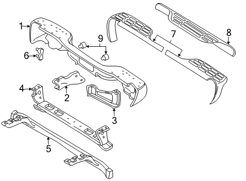 2005 Chevy Silverado 2500 HD Bumper & Components - Rear Diagram
