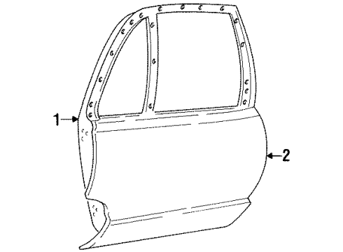 1993 Oldsmobile 88 Lower Seal Strip, Passenger Side Diagram for 25544766