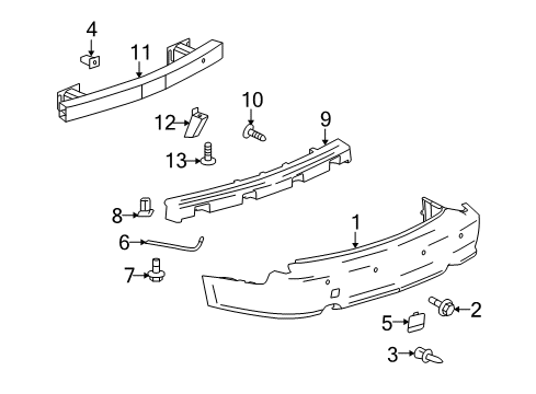 2008 Cadillac SRX Bumper & Components - Rear Diagram