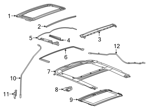 2011 Buick Regal Sunroof Frame Diagram for 13232692