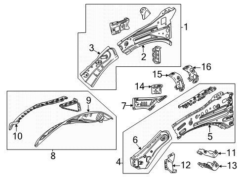 2023 GMC Canyon Wheelhouse Panel, Front Passenger Side Diagram for 85534465