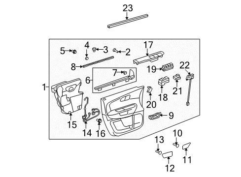 2012 GMC Acadia Mirror Switch, Rear Driver Side Diagram for 22878301