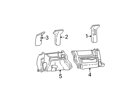 1999 Chevy Venture Interior Trim - Side Panel Diagram 3 - Thumbnail