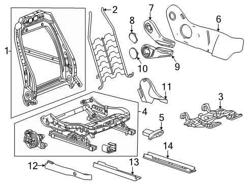 2024 Chevy Blazer EV Passenger Seat Components Diagram