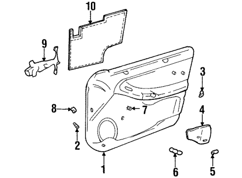 1996 Buick Skylark Handle Cover, Passenger Side Diagram for 22595934