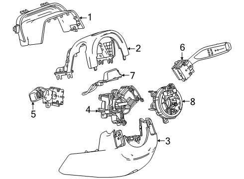 2025 Chevy Suburban Shroud, Switches & Levers Diagram