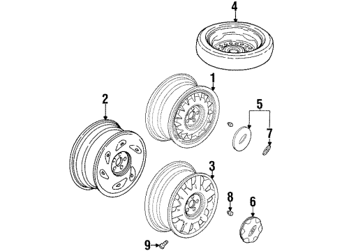 1999 Buick Riviera Wheel Covers & Trim Diagram