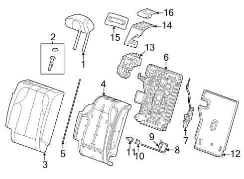 2024 Cadillac LYRIQ Bezel, Folding Rear Seat Diagram for 85603876