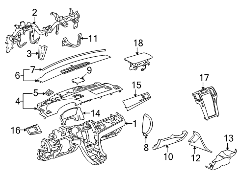 2010 Cadillac Escalade ESV Instrument Panel Diagram