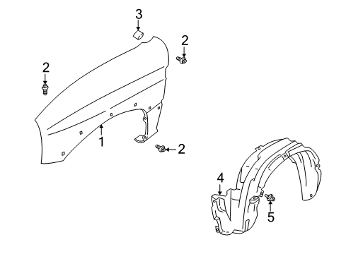 2002 Chevy Tracker Fender & Components Diagram