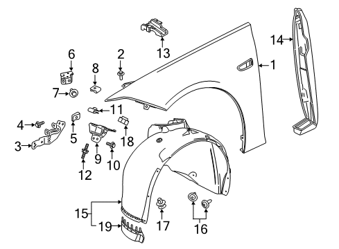 2019 Buick Regal Sportback Bracket Stud Diagram for 11610123