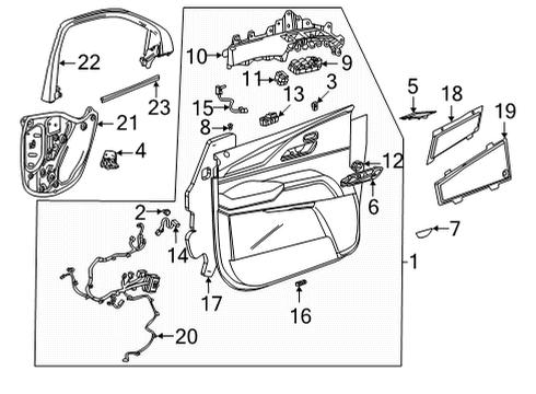 2023 Cadillac Escalade ESV Door Trim Panel Retainer, Front Diagram for 11603262