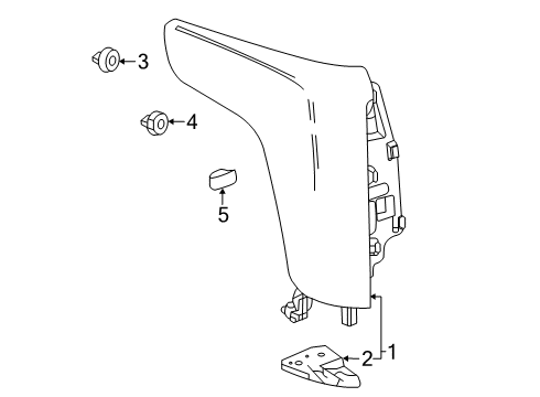 2024 Cadillac XT6 Tail Lamp, Rear Driver Side Diagram for 85000454