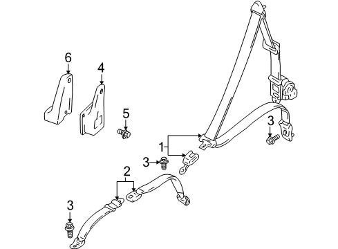 2004 Chevy Tracker Rear Seat Belts Diagram
