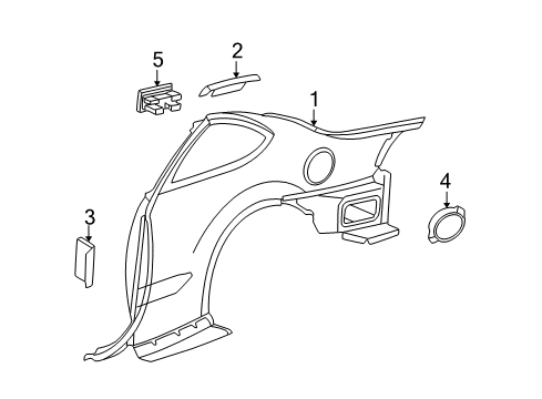 2002 Oldsmobile Alero Fuel Door Diagram for 22731269
