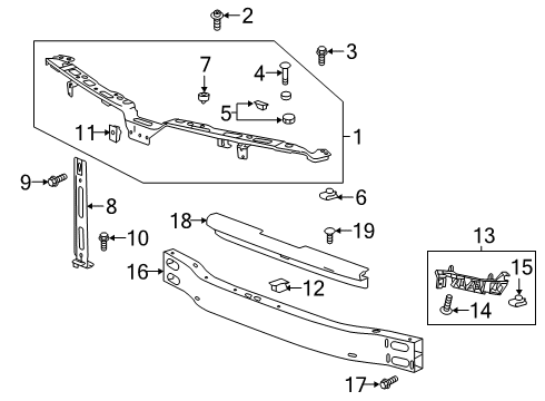 2020 Cadillac XT4 Bumper & Components - Front Diagram