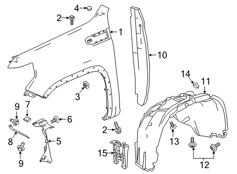 2019 GMC Sierra 1500 Fender & Components Diagram