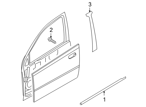 2011 Chevy Aveo5 Exterior Trim - Front Door Diagram