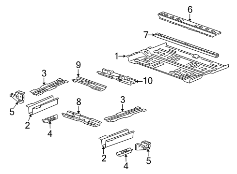 2013 Cadillac SRX Floor & Rails Diagram