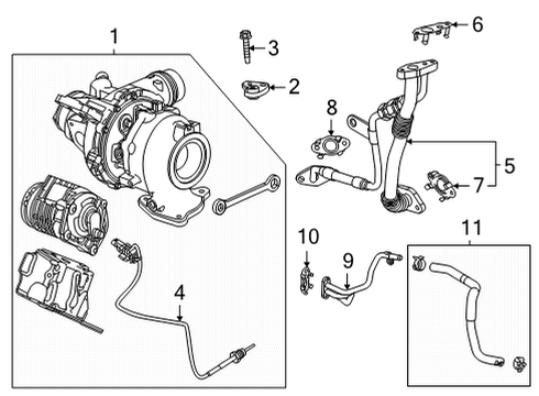 2021 Cadillac Escalade ESV Oil Feed Tube Diagram for 24001296