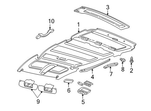 2004 Chevy Venture Interior Trim - Roof Diagram 2 - Thumbnail