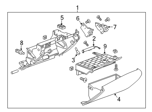 2020 Cadillac CT6 Glove Box Door, Black Diagram for 84216061
