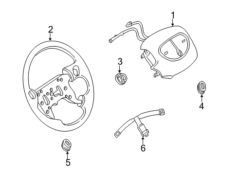 2002 Buick Regal Steering Wheel & Trim Diagram