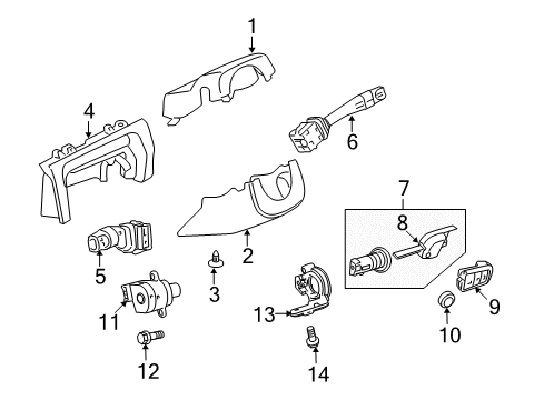 2008 Pontiac G8 Column Filler Diagram for 92232585