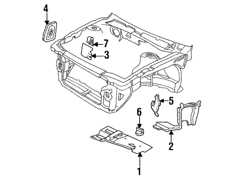 1992 Oldsmobile Achieva Splash Shields Diagram