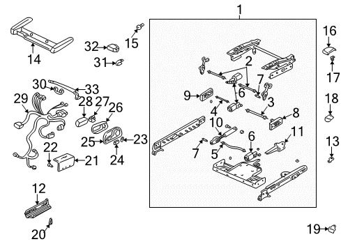 2000 Cadillac DeVille Seat Switch, Front Passenger Side Diagram for 25646340