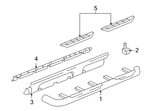 2004 Chevy Suburban 2500 Rocker Molding, Gray, Driver Side Diagram for 15766367