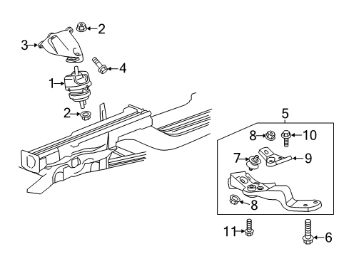 2011 Cadillac CTS Motor Mount Diagram for 15234751