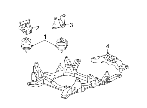 2006 Cadillac STS Motor Mount Diagram for 15936707