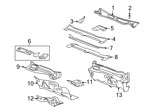 2010 Buick Lucerne Cowl Diagram
