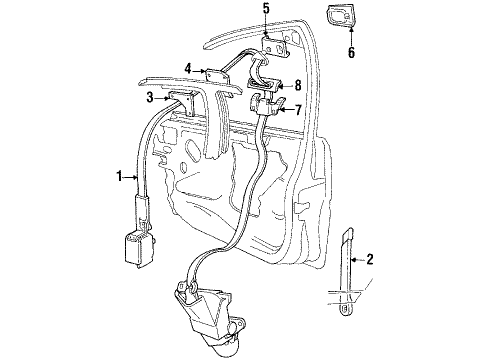 1987 Pontiac Bonneville Front Seat Belts Diagram
