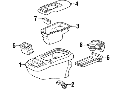 1997 Chevy C2500 Suburban Floor Console Diagram