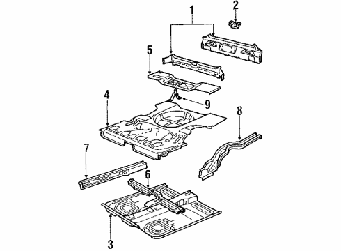 1989 Pontiac LeMans Rear Panel Diagram for 90244870