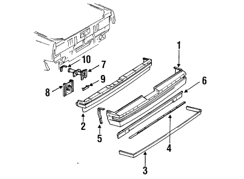 1985 Oldsmobile Calais Bumper & Components - Rear Diagram