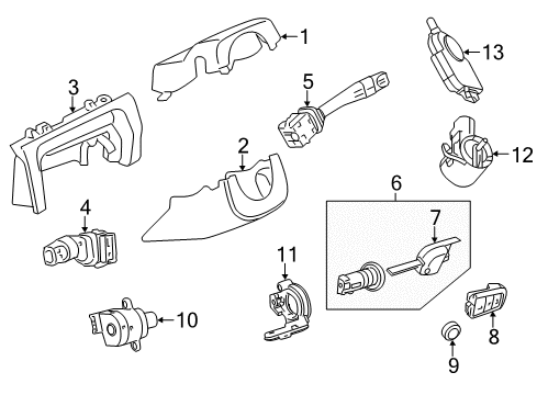 2012 Chevy Caprice Turn Signal Switch Diagram for 92177957