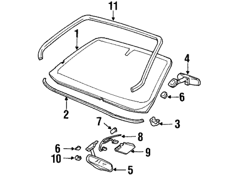 2002 Oldsmobile Aurora Mirror Inside, Rear Diagram for 15850531