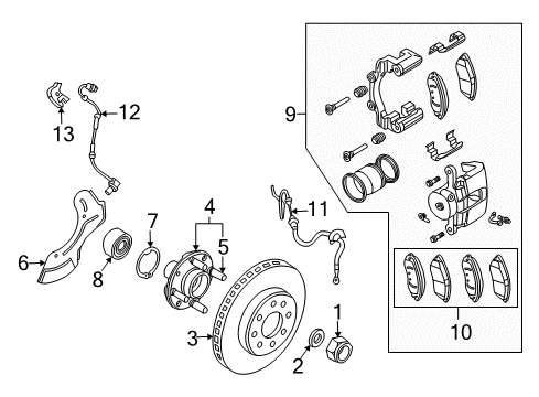 2008 Chevy Aveo Brake Pads Diagram for 96475176